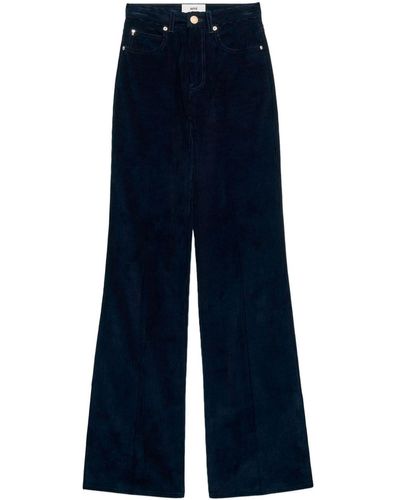 Ami Paris Long-length Flared Trousers - Blue