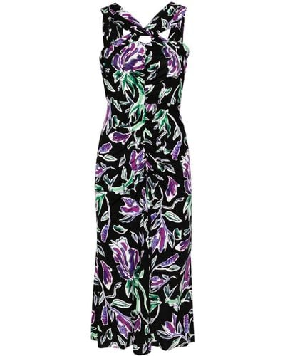 Diane von Furstenberg Neely Floral-print Midi Dress - ブラック