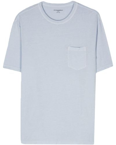 Officine Generale T-Shirt mit Brusttasche - Blau