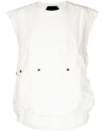 Nicolas Andreas Taralis Ärmelloses Hemd mit aufgesetzten Taschen - Weiß