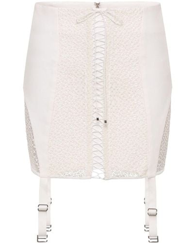 Dion Lee Lace-up Corset-style Skirt - White