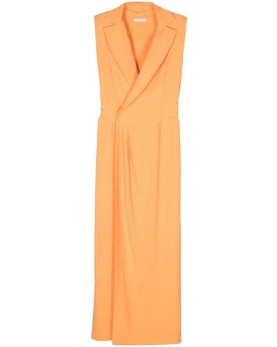 Patrizia Pepe Wrap Midi Dress - Orange