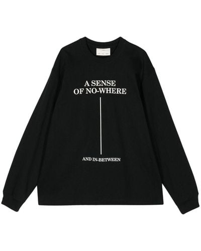 Song For The Mute Slogan-print Cotton Sweatshirt - ブラック