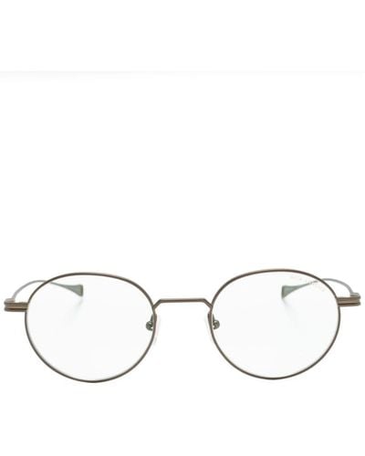Dita Eyewear Runde Brille im Metallic-Look - Natur
