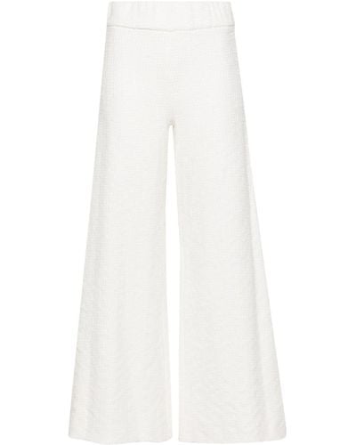 Maje Tweed Wide-leg Trousers - White