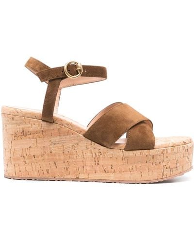 Gianvito Rossi 85mm Wedge Sandals - Natural