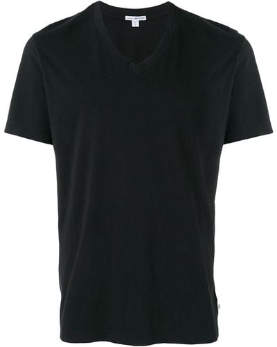 James Perse T-Shirt mit V-Ausschnitt - Schwarz