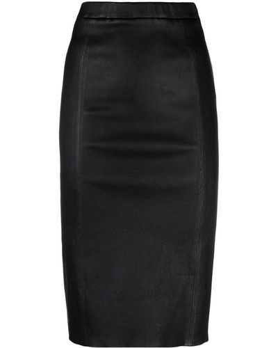 Arma Falda midi Desia de cintura alta - Negro