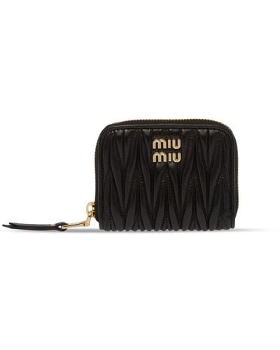 Miu Miu Quilted Leather Wallet - Black