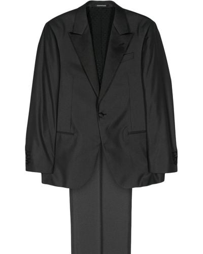 Emporio Armani Costume à simple boutonnage - Noir