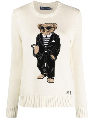 Polo Ralph Lauren Polo Bear Cotton Sweater - Natural