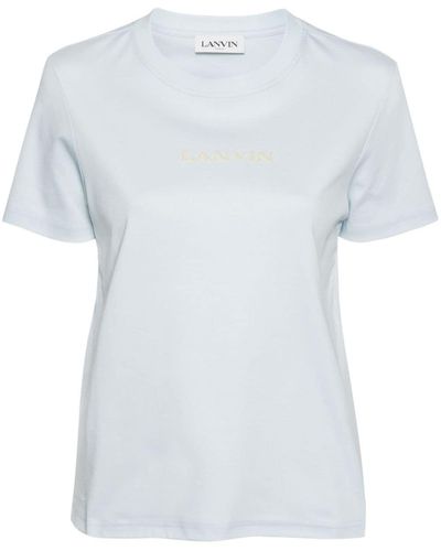 Lanvin Embroidered-logo Cotton T-shirt - White