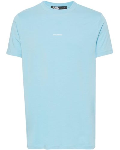 Karl Lagerfeld T-Shirt mit gummiertem Logo - Blau