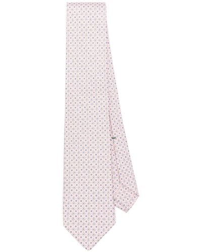 Luigi Borrelli Napoli Geometric-print Silk Tie - Pink