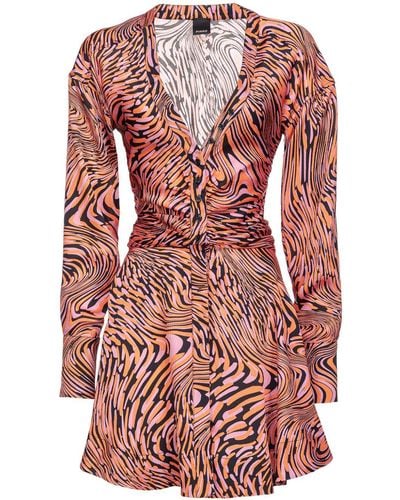 Pinko Mini-jurk Met Abstracte Print - Rood