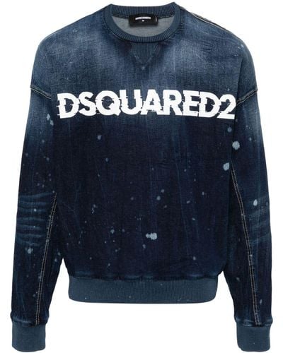 DSquared² Cipro Denim Sweater - Blauw