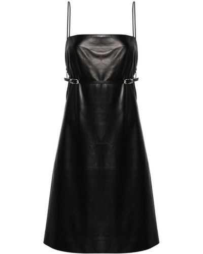 Givenchy Belted Leather Mini Dress - Black
