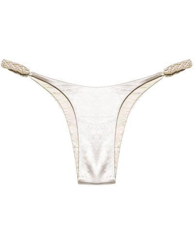 Isa Boulder Braided-straps Reversible Bikini Bottoms - Natural