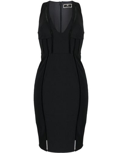 Elisabetta Franchi Lace-trim Midi Dress - Black