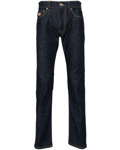 Versace Mid-rise Slim Cotton Jeans - Blue
