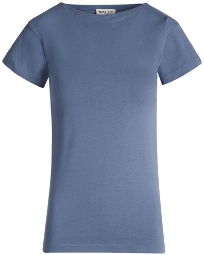 Bally T-Shirt mit Logo-Schild - Blau