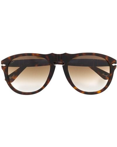 Persol Tortoiseshell Round-frame Sunglasses - Brown