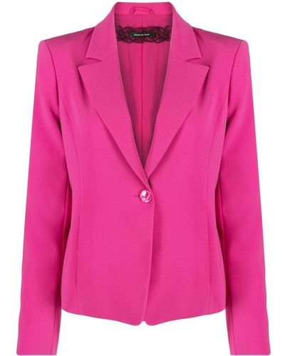 Patrizia Pepe Blazer boutonné à découpes - Rose