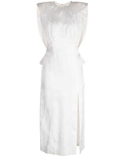 Huishan Zhang Daffodil Jacquard Midi Dress - White