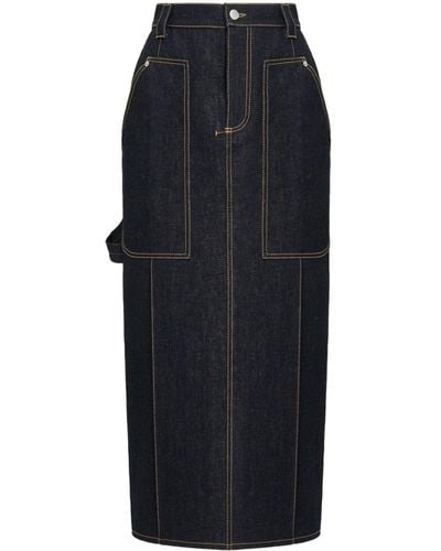 Alexander McQueen High-waisted Midi Skirt - Black
