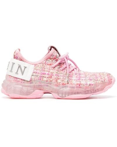 Philipp Plein Hyper Shock Sneakers mit Tweed-Effekt - Pink