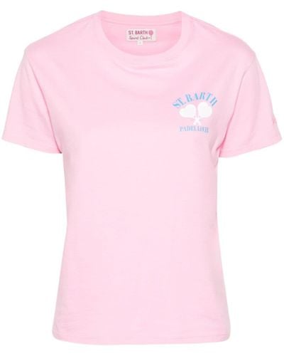 Mc2 Saint Barth Emilie T-Shirt mit Logo-Print - Pink
