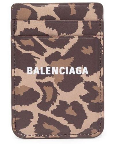 Balenciaga Leopard-print Magnet Cardholder - White