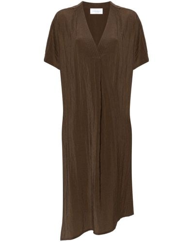 Christian Wijnants Deebe Crinkled Asymmetric Dress - Brown