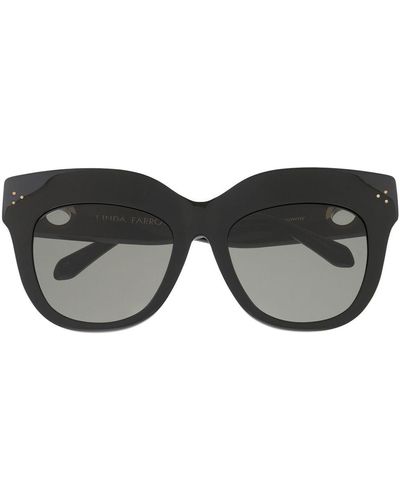 Linda Farrow Gafas de sol oversize con montura cat eye - Negro