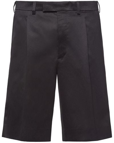 Prada Chino-Shorts mit Bundfalten - Schwarz