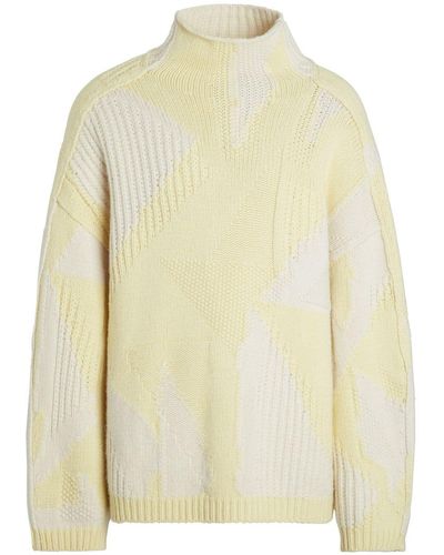 Zegna High-neck Cable-knit Cashmere Sweater - Yellow