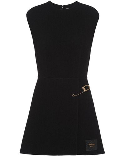 Prada Safety Pin-detail Minidress - Black