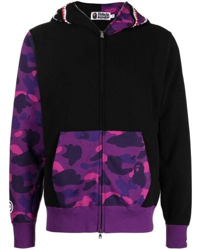 A Bathing Ape Hoodie Met Camouflageprint - Blauw