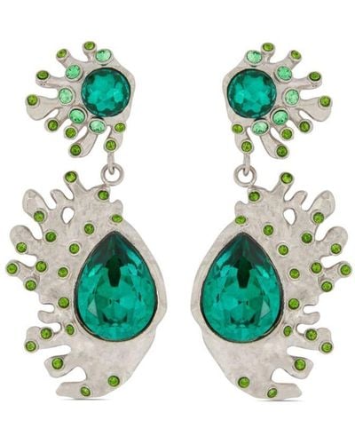 Oscar de la Renta Pear-shaped Cactus Drop Earrings - Green