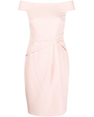 Lauren by Ralph Lauren Off-shoulder Pinched-waist Midi Dress - Pink