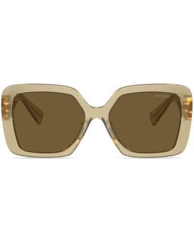 Miu Miu Glimpse Square-frame Sunglasses - Natural