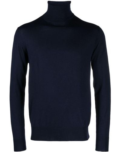 Cruciani Roll-neck Wool Sweater - Blue