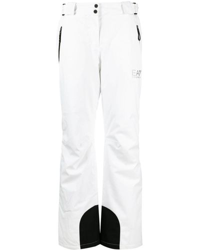 EA7 Pantalones de esquí con logo estampado - Blanco