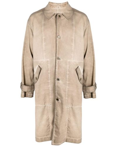 Uma Wang Einreihiger Mantel mit Knopfleiste - Natur