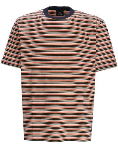 Paul Smith Striped Cotton T-shirt - Red