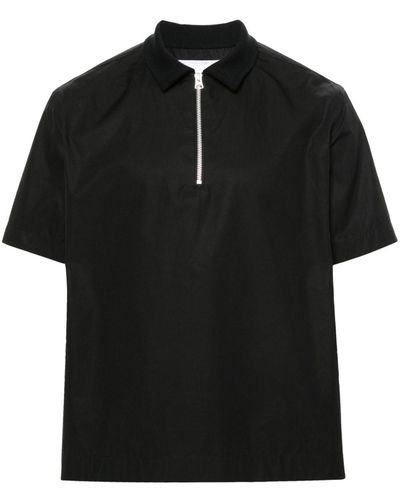 Sacai Poloshirt mit Reißverschluss - Schwarz