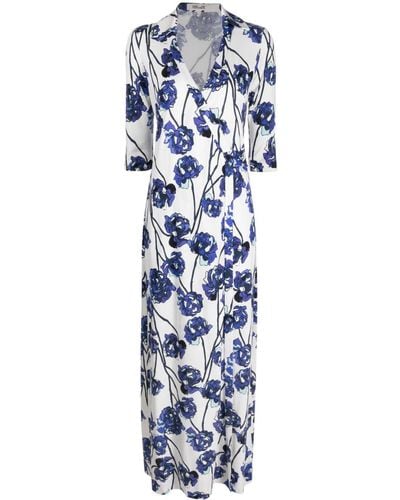 Diane von Furstenberg Vestido con estampado floral - Azul