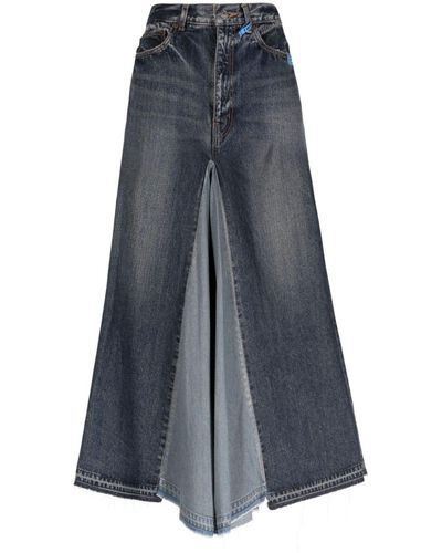 Maison Mihara Yasuhiro Mid-length Denim Skirt - Blue