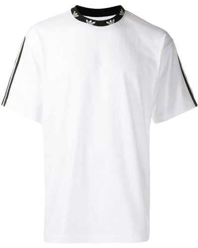 adidas T-Shirt mit Logo-Kragen - Weiß