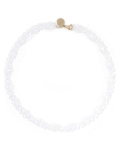Simone Rocha Crystal Daisy Chain Necklace Accessories - White